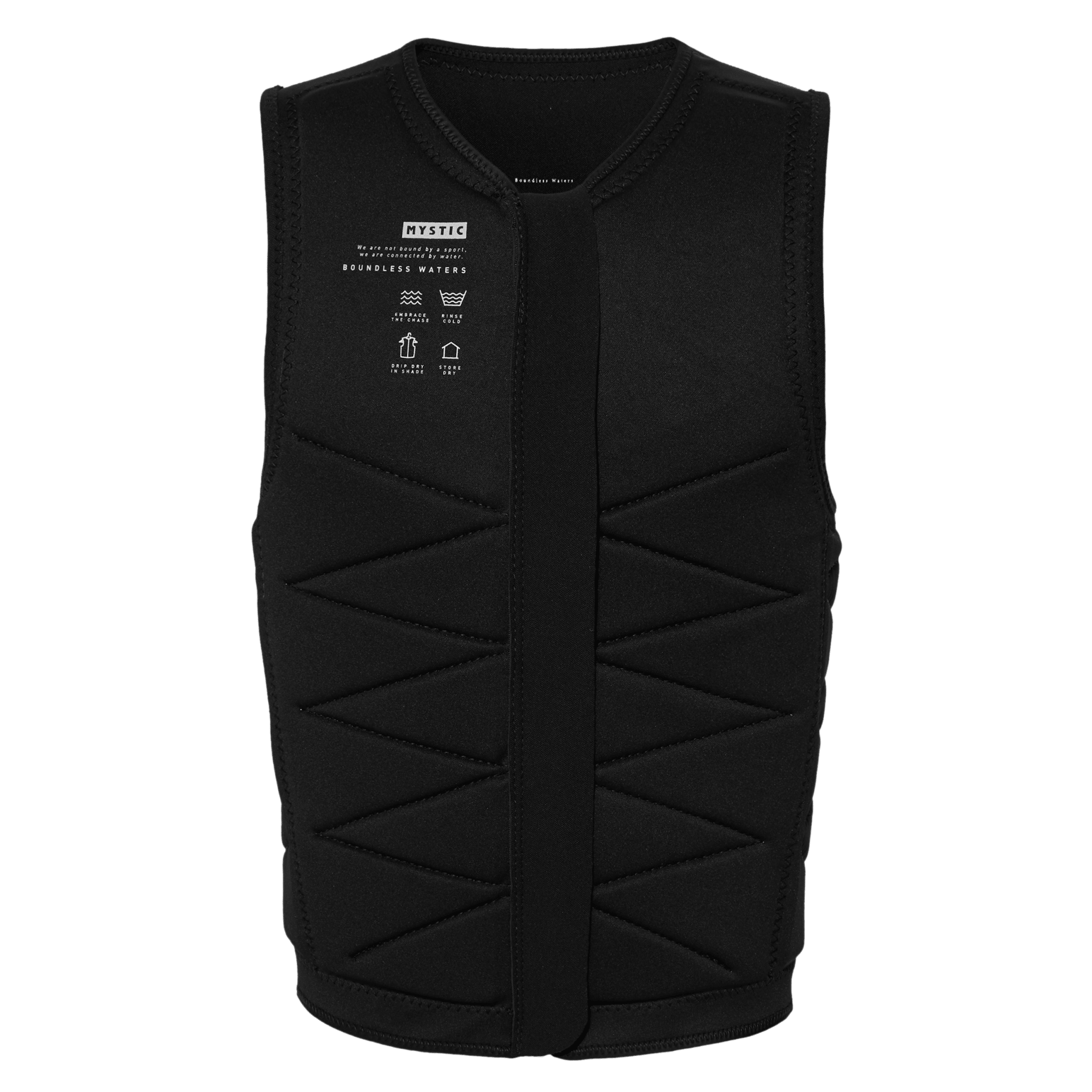 Mystic - Outlaw Impact Vest Fzip Wake - Black - 2026 - The Kitesurf Centre